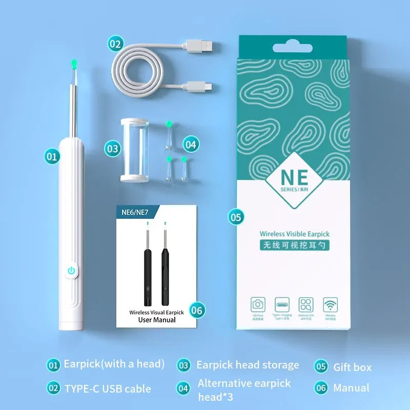 High-Def Smart Ear Cleaner with LED and USB-C Charging