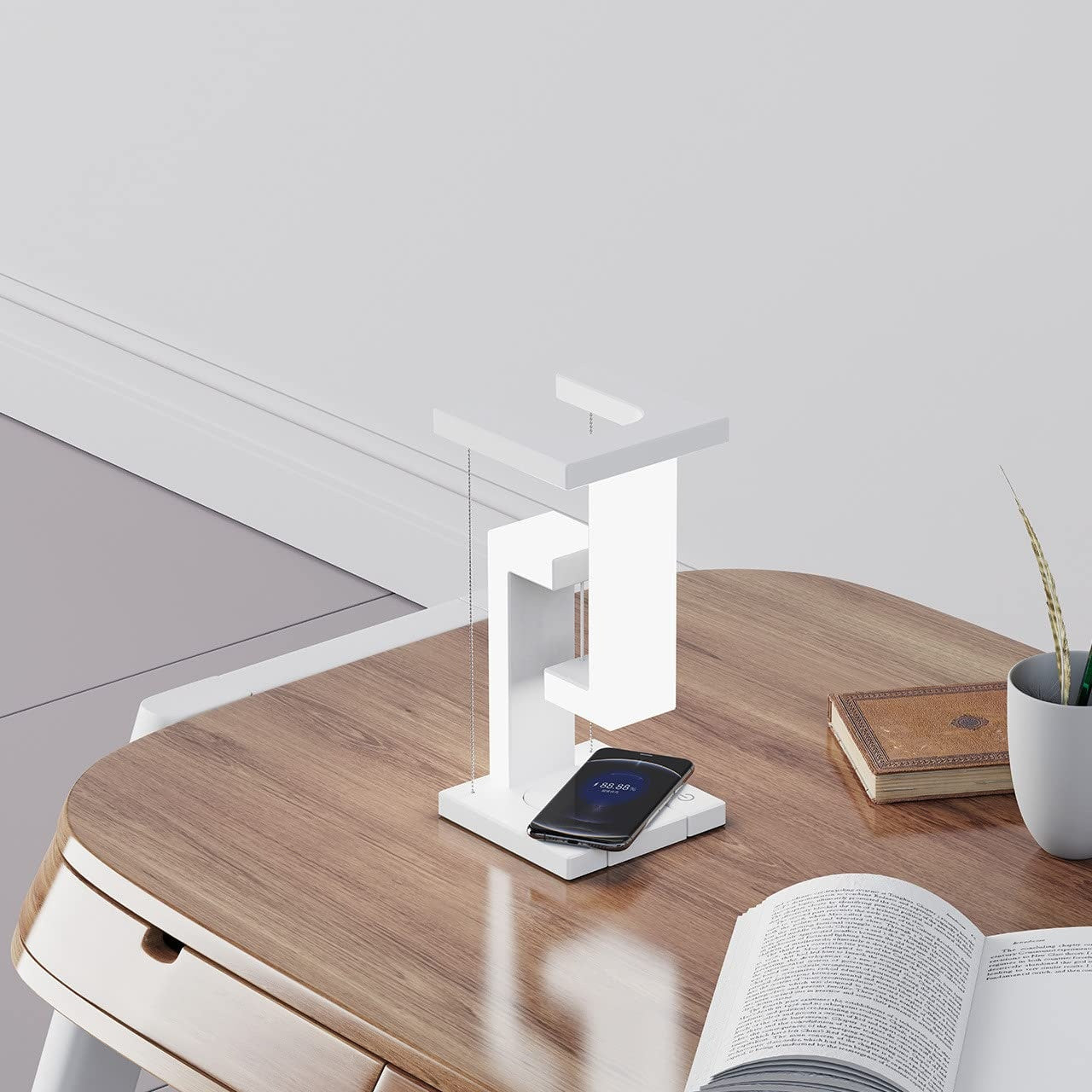Floating Wireless Charging Lamp – A Stylish Balance of Light & Power