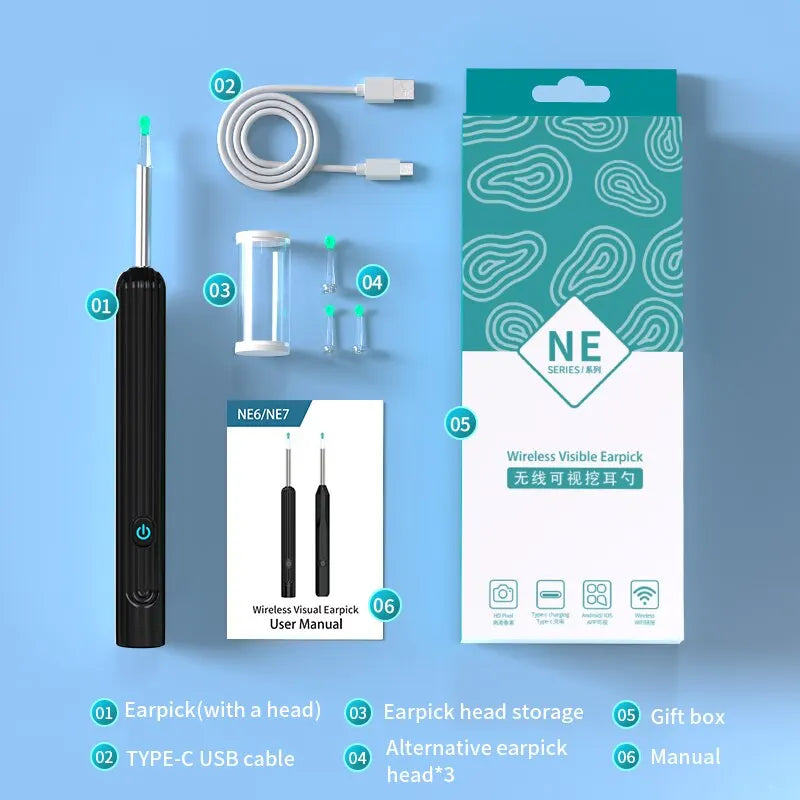 High-Def Smart Ear Cleaner with LED and USB-C Charging