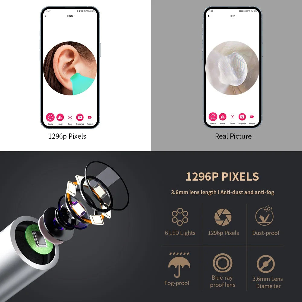 High-Def Smart Ear Cleaner with LED and USB-C Charging